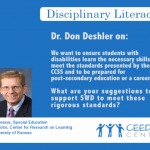Dr. Don Deshler - suggestions for supporting students with disabilities