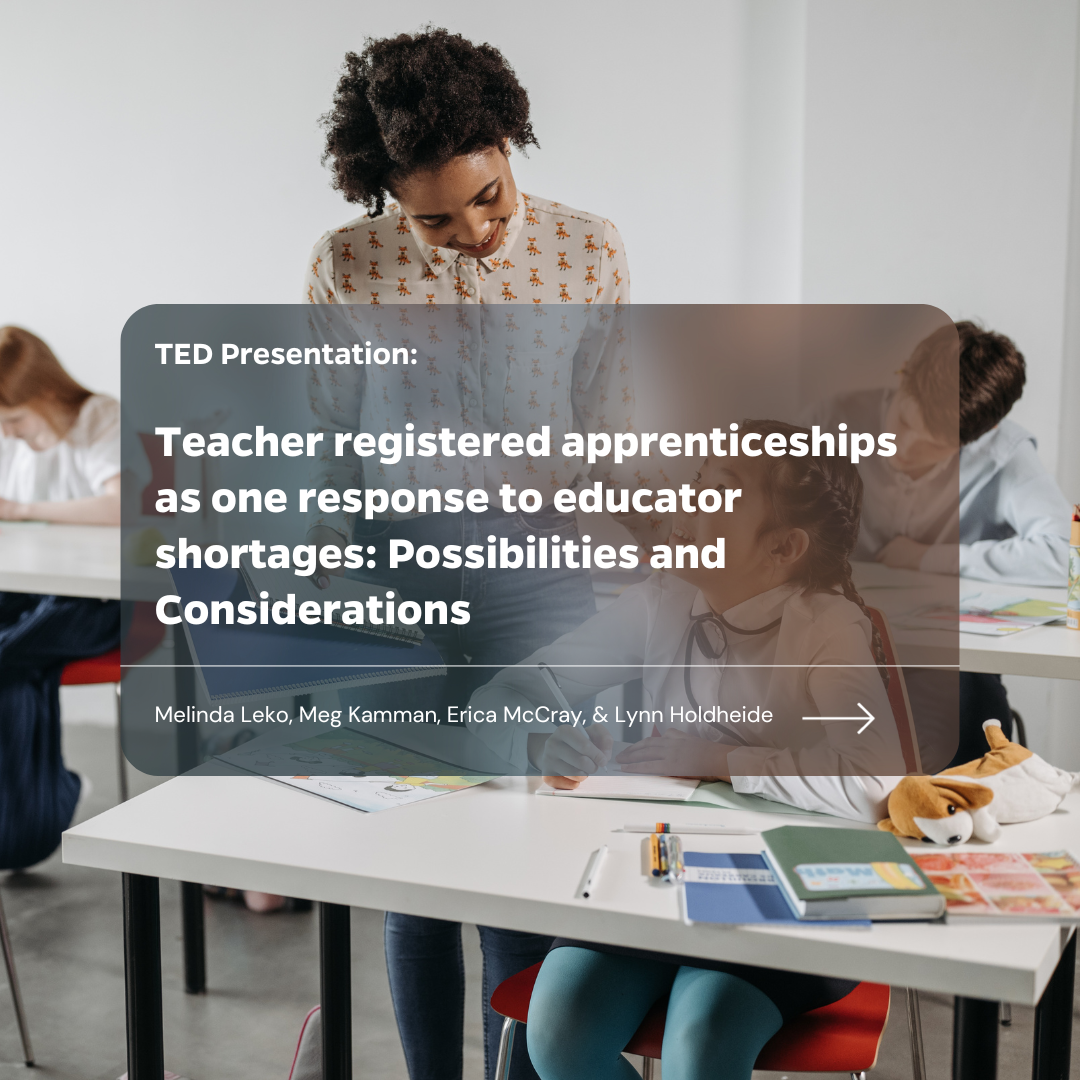 TED Presentation: Teacher registered apprenticeships as one response to educator shortages: Possibilities and considerations